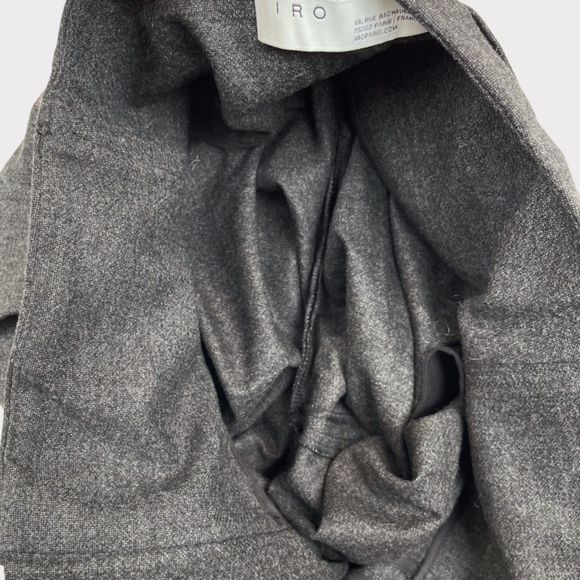 IRO Belted Gray Wool Trousers Pleated Straight Leg Pants Women's Size 36 (US 4) - Picture 12 of 13
